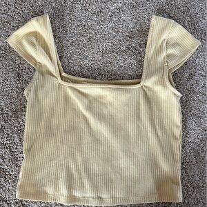 Ribbed Square Neck Crop Top